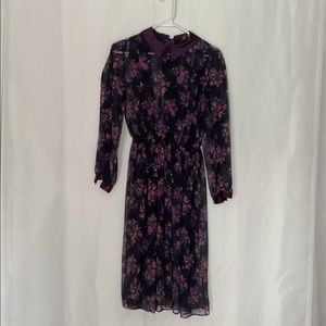 Purple sheer floral dress